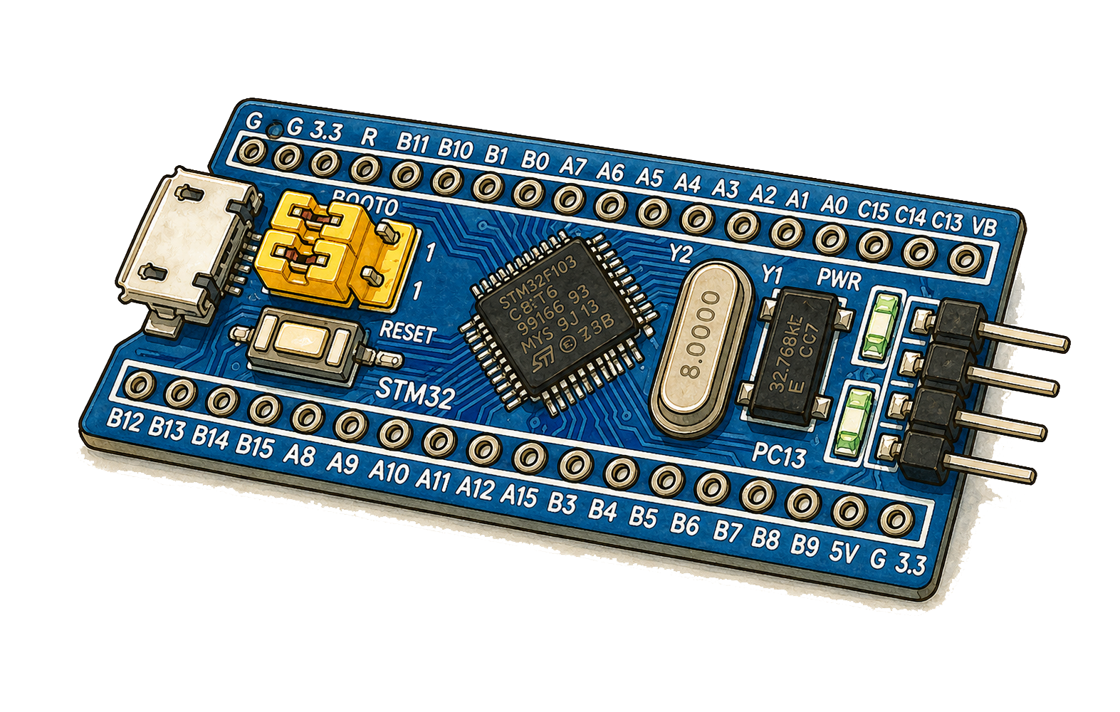 Bluepill STM32 microcontroller development board